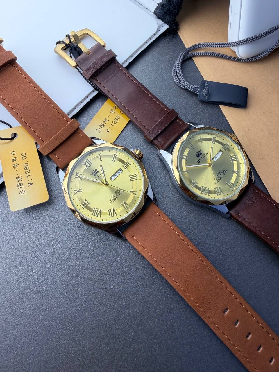 Delux Leather Watch